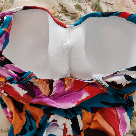 PROFILE BY GOTTEX Multi Sugar And Spice Tankini Swim Top Size US 40D, UK 40D NEW - Picture 6 of 9